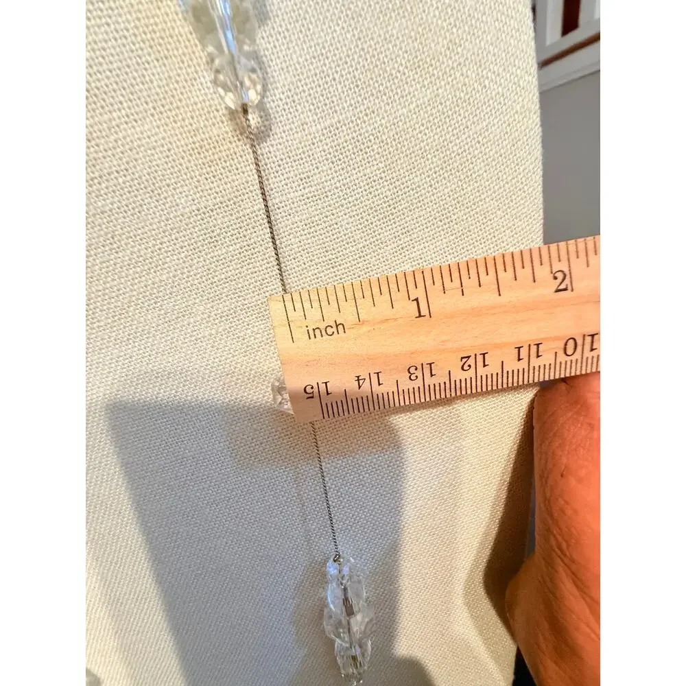 Vintage Crystal Beaded Necklace 42” + 3”
